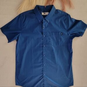 Southern Lure‎ Men's Casual Woven Sport Shirt Size M Nany Blue